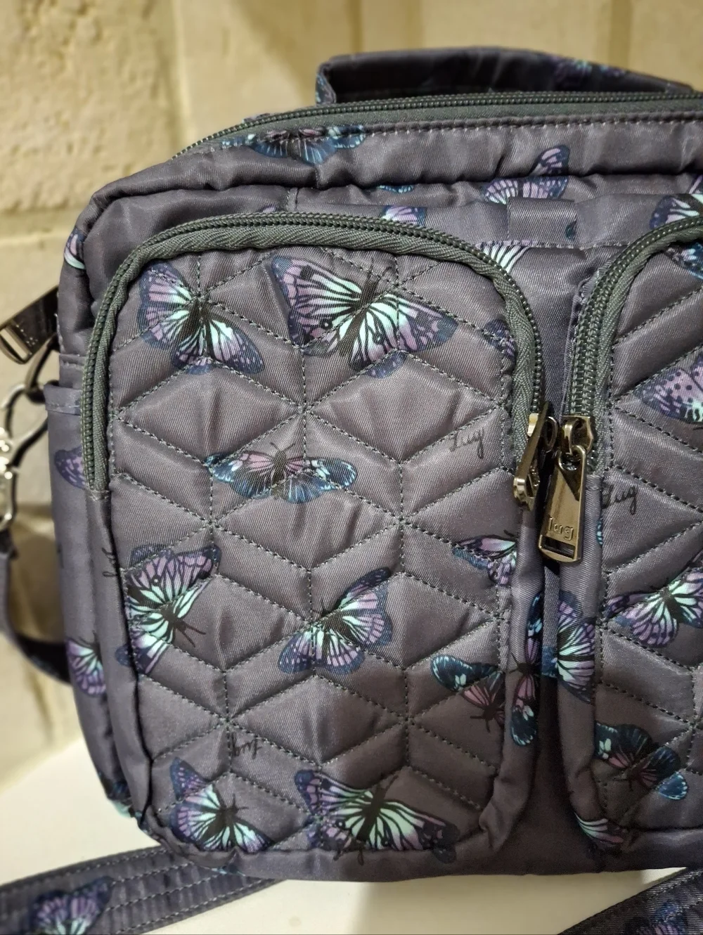 Lug Navigator Butterfly Print Crossbody Bag